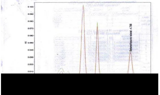 Gambar 4.1 Kromatogram sampel uji betametason valerat 
