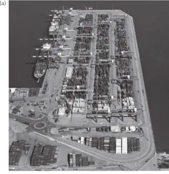 FIGURE 4.8  Terminals, berths, piers, and cargo handling equipment. (a) Carmel  Terminal