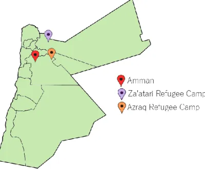 Figure 1: Amman, Za'atari, and Azraq 
