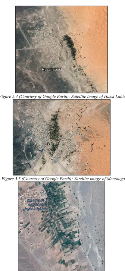 Figure 5.5 (Courtesy of Google Earth): Satellite image of Merzouga. 