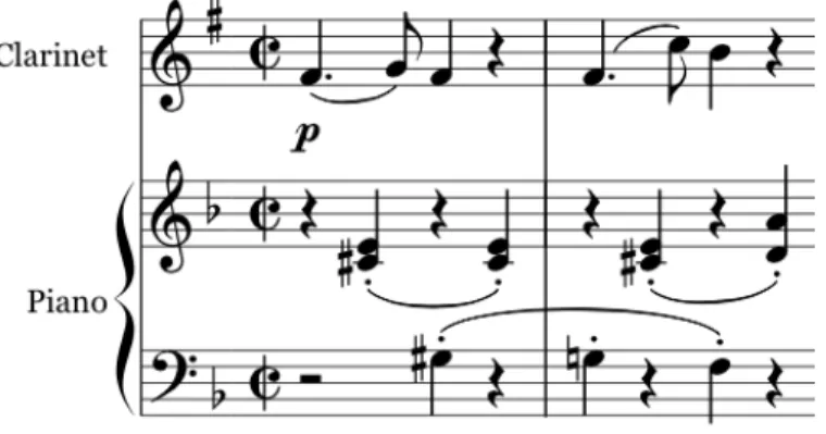 Figure 1.9. Brahms, Clarinet Sonata in F Minor, movement 4, mm. 123-124. 