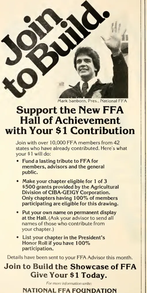 special "time-line" graphic history will then present major milestones in the  his-tory of FFA