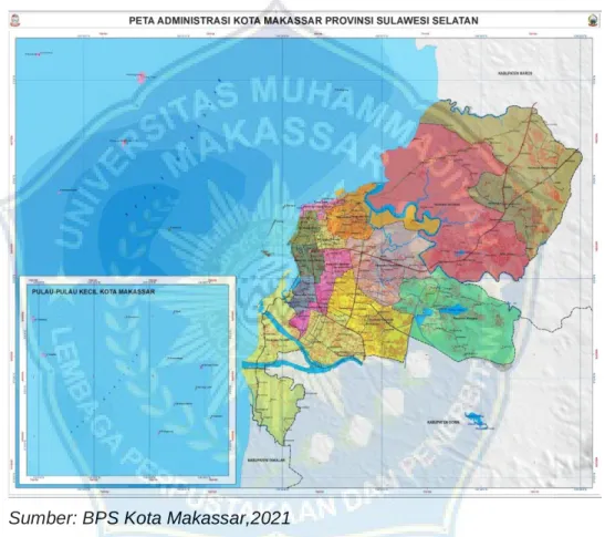 Gambar 4.1 Peta Administrasi Kota Makassar 