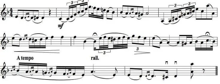 Gambar 9. Teknik Legatto Dalam Komposisi Czardas (Koleksi : Prix Du Concertvatorie de Paris) 