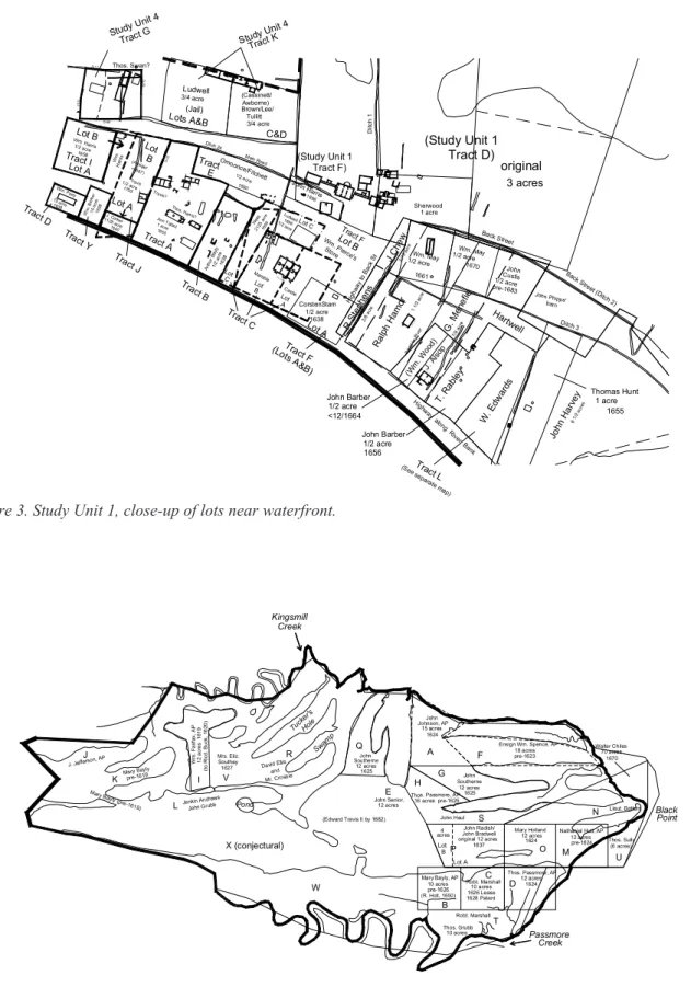 Figure 3. Study Unit 1, close-up of lots near waterfront.