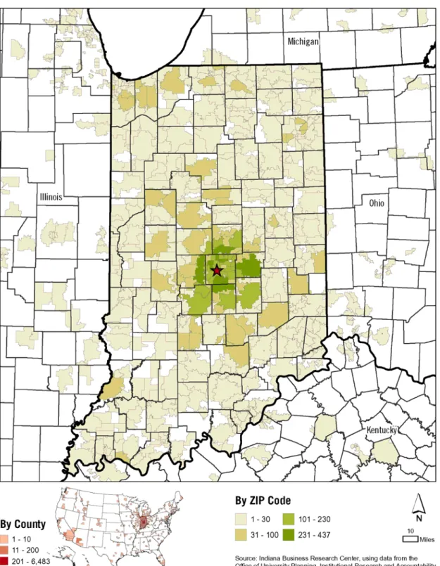 Figure 3: Residence of Origin for Full-Time Students of IUPUI, Fall 2007 