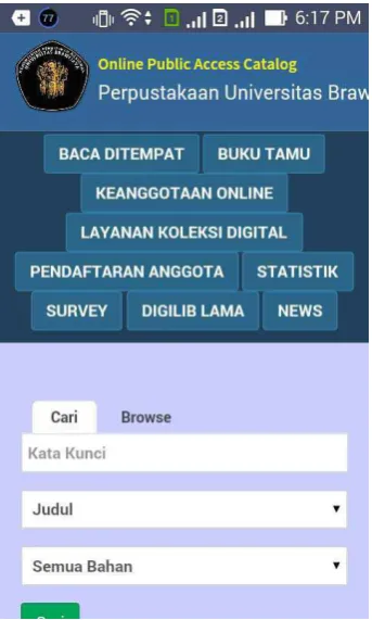 Gambar 4.1 Tampilan OPAC 