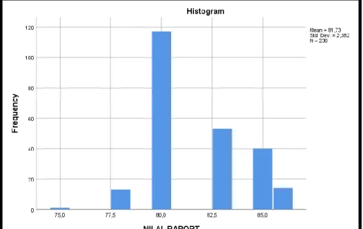 Gambar 4.1. Histogram Nilai Raport 