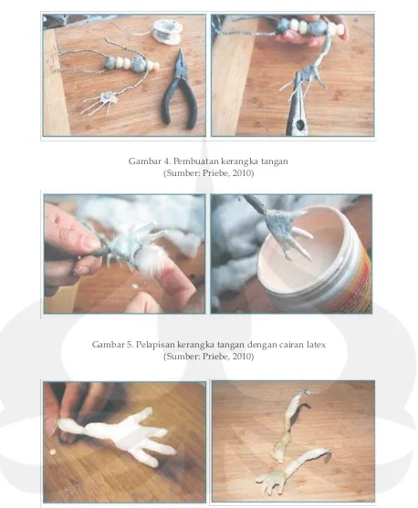 Gambar 4. Pembuatan kerangka tangan