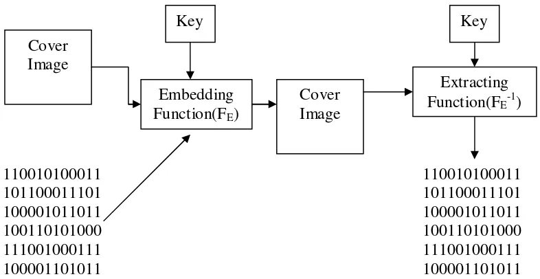 Gambar 2.9 Versi grafis dari sistem Steganografi 