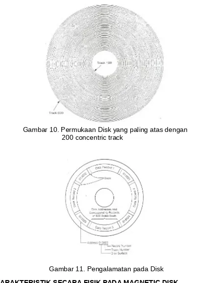 Gambar 10. Permukaan Disk yang paling atas dengan                                    200 concentric track