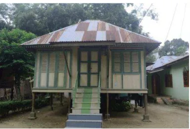 Gambar 2.1. Rumah tinggal Melayu yang menggunakan bahan daun rumbia 