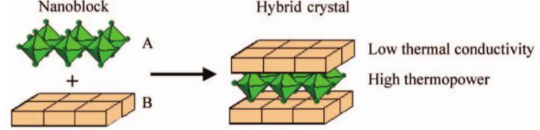 Figure 2.  Schematic drawing of the assembly of a “hybrid crystal” 9 . 