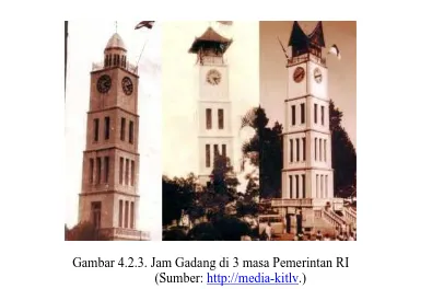 Gambar 4.2.3. Jam Gadang di 3 masa Pemerintan RI  (Sumber: http://media-kitlv.) 