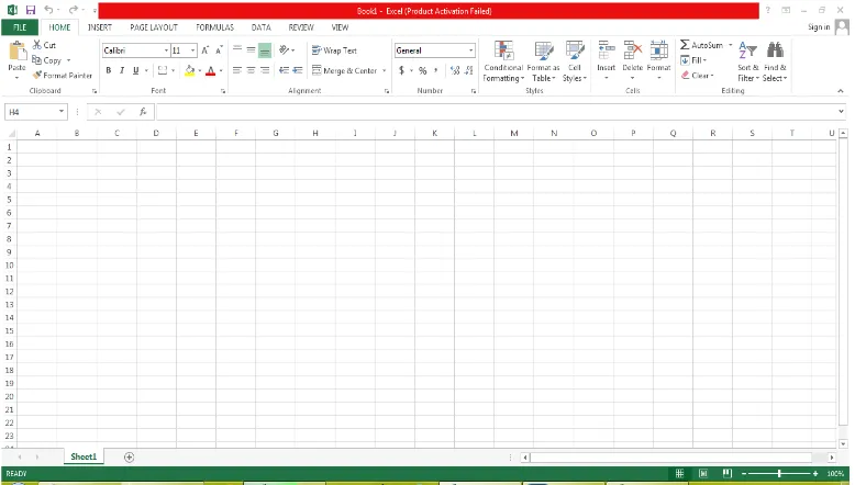 Gambar 4.2 Tampilan Lembar Kerja Microsoft Excel 