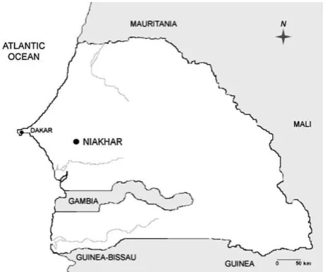 Fig. 1. Map of Senegal showing the localization of the sampling area at Niakhar.