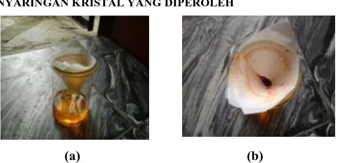 Gambar C.6  (a) dan (b) Penyaringan Kristal yang Diperoleh 