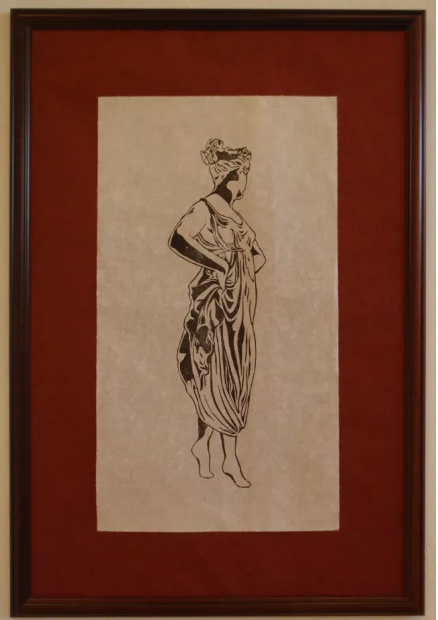 Fig. 4)  Terpsichore, Woodblock print on rice paper, 24 x 36 in, 2012 