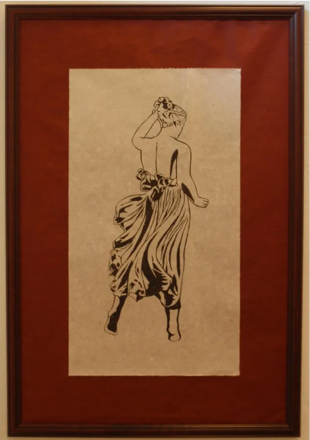 Fig. 7)  Urania, Woodblock print on rice paper, 24 x 36 in, 2012 