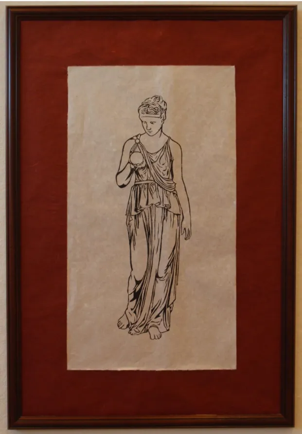 Fig. 8)  Clio, Woodblock print on rice paper, 24 x 36 in, 2012 