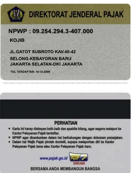 Gambar II.2 Dewasa ini NPWP termasuk identitas diri warga negara Indonesia yang penting