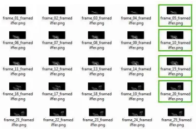 Gambar 4.5. Empat Gambar yang Dipilih Setelah Proses Frame Differencing  