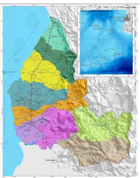 Gambar 4.Peta Kabupaten Pangkaje’ne dan Kepulauan (Badan Pusat  Statistik Kabupaten Pangkeje’ne dan Kepulauan, 2021) 