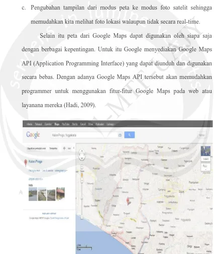 Gambar 2.12. Tampilan Kabupaten Kulon Progo dalam Google Maps 