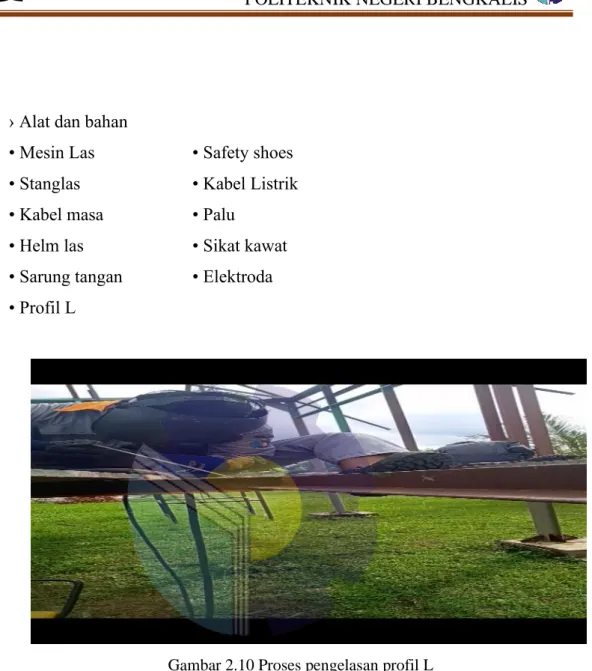 Gambar 2.10 Proses pengelasan profil L 