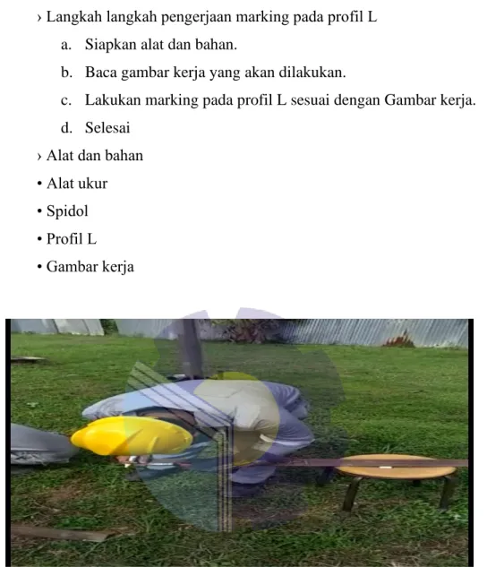 Gambar 3.1proses marking pada profil L 
