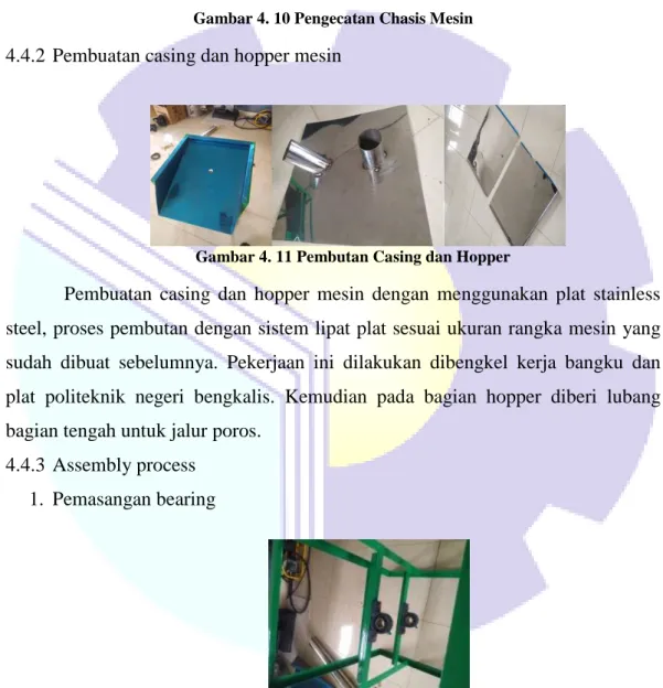 Gambar 4. 10 Pengecatan Chasis Mesin 
