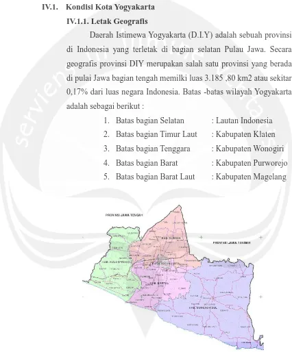 Gambar 4.1. Peta D.I. Yogyakarta (Sumber;google/images.com)  