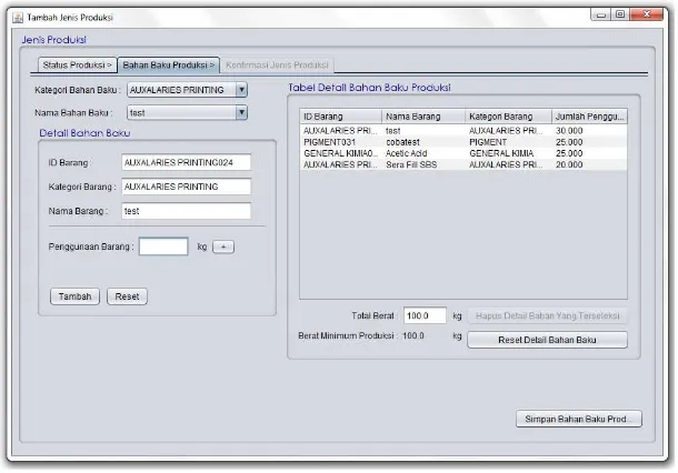 Figure 4. Materials Requirement Form   