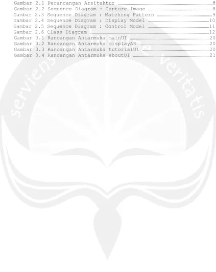 Gambar 2.1 Perancangan Arsitektur …………………………………………………………………………………8 Gambar 2.2 Sequence Diagram : Capture Image ………………………………………………………8 