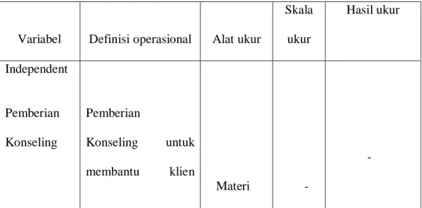 Tabel 3.2 Defenisi Operasional 