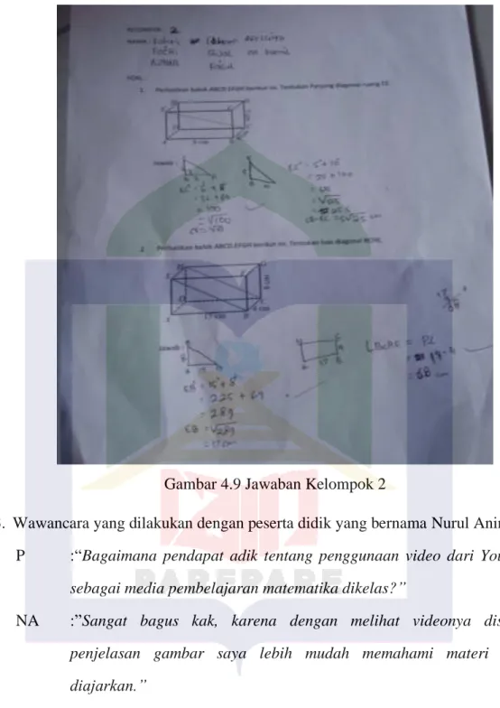 Gambar 4.9 Jawaban Kelompok 2 