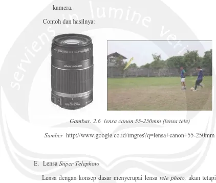 Gambar. 2.6 lensa canon 55-250mm (lensa tele)
