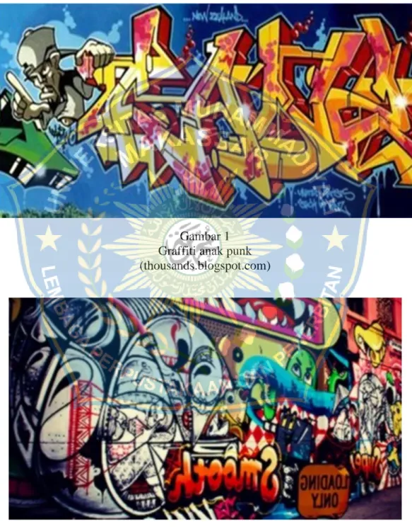 Gambar 1 Graffiti anak punk (thousands.blogspot.com)