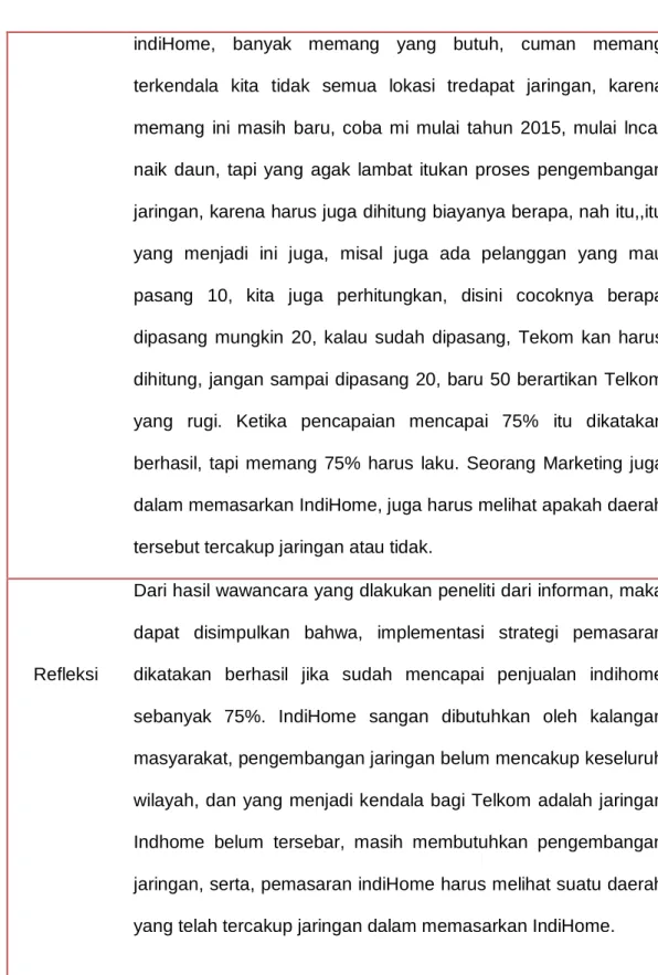Tabel 4. Hasil Wawancara 