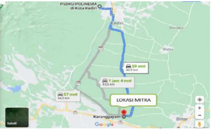 Gambar 1. Peta Lokasi Mitra 