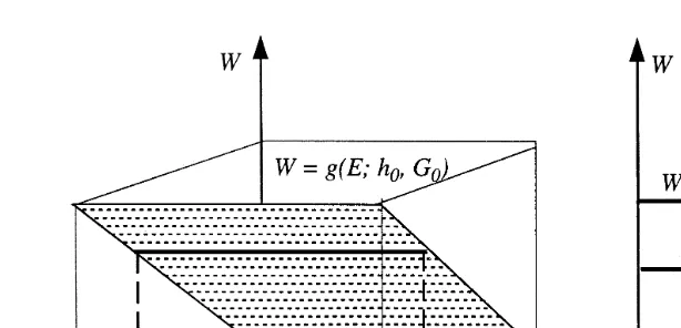 Fig. 3. a Linear labor supplyŽincreases fromŽ . Ws g E; h, G0.for a fixed G . The surface shifts down when0 Gincreases