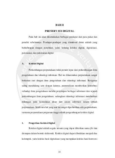 PRESERVASI DIGITAL PRESERVASI DIGITAL KOLEKSI TUGAS AKHIR DI ...