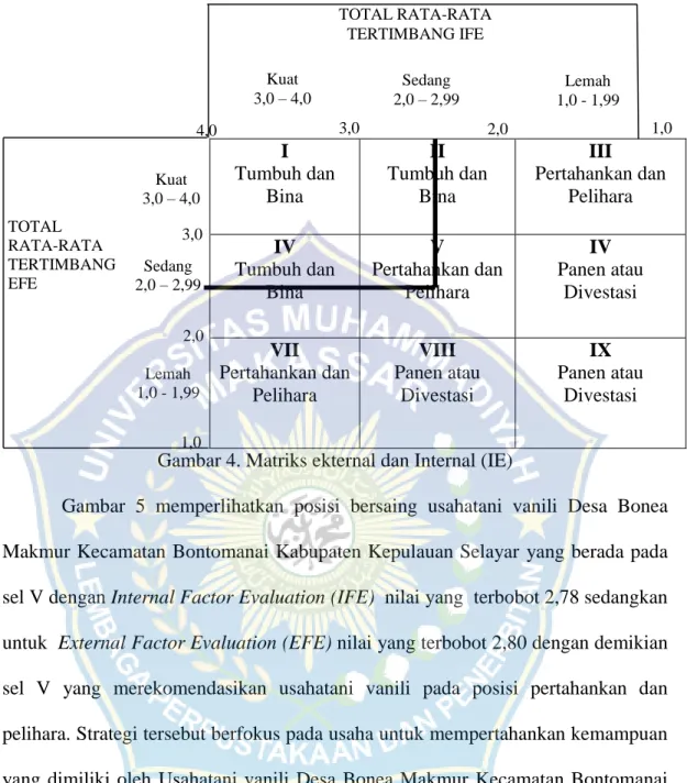 Gambar 4. Matriks ekternal dan Internal (IE) 