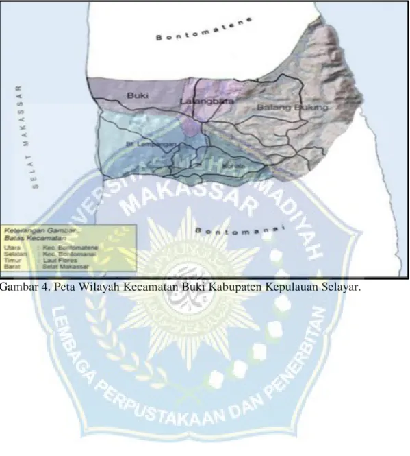 Gambar 4. Peta Wilayah Kecamatan Buki Kabupaten Kepulauan Selayar.
