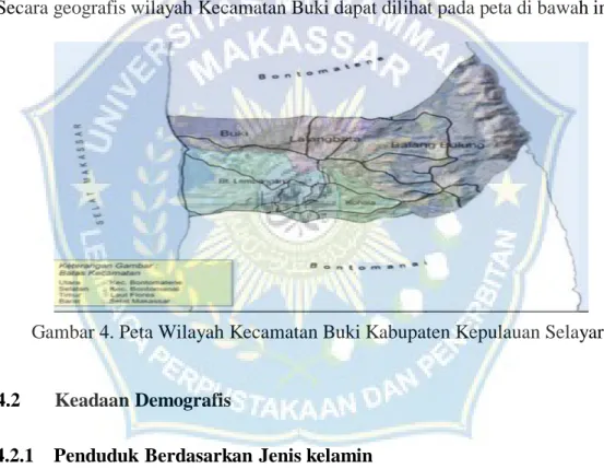 Gambar 4. Peta Wilayah Kecamatan Buki Kabupaten Kepulauan Selayar. 