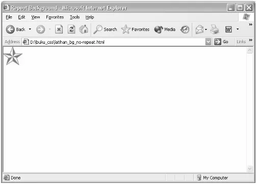 Gambar 3.6 Tampilan Image No-Repeat di Browser Internet Explorer 