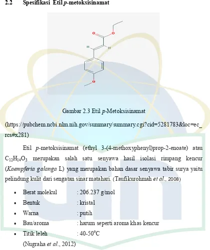 Gambar 2.3 Etil p-Metoksisinamat 