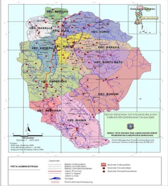 Gambar 4. 1: Peta Adminstrasi Kabupaten Enrekang 