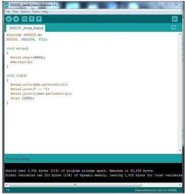 Gambar 21 Source Code Percobaan koneksi Arduino dengan RTC