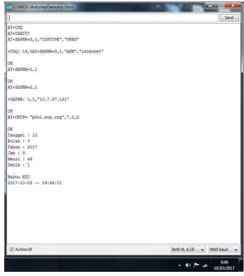 Gambar 23 Hasil Koneksi RTC dengan NTP Server 